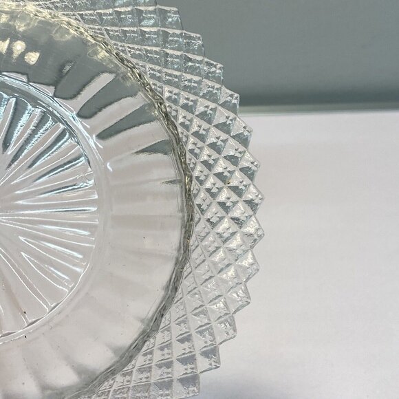 Anchor Hocking Miss America Clear Glass Bowl With Diamond & Starburst Pattern - Picture 6 of 8